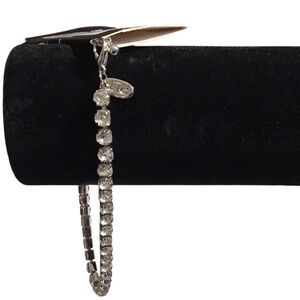 PLT Ankle Bracelet Pretty Little Thing Silver Chunky Diamante Glass